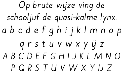 voorbeeld van de letters in het font Loblosch-Klinkers