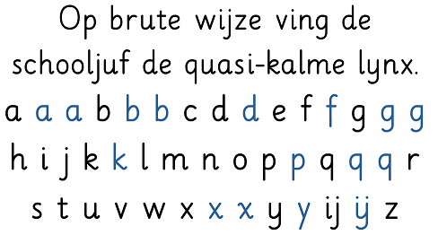 voorbeeld van de letters in het font Loblosch