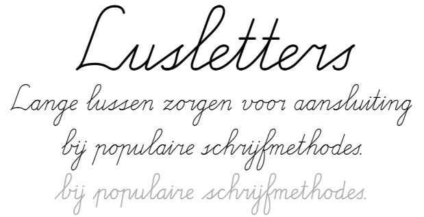 Lusletters - Lange lussen zorgen voor aansluiting bij populaire schrijfmethodes.