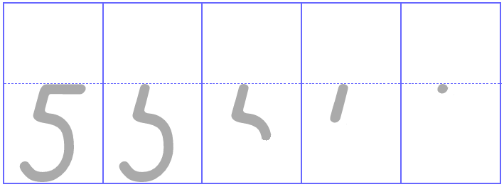 Cijferfilm van het cijfer 5