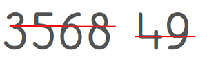 cijfers 3,5,6,8 met een streep tussen het kleinere bovenste en grotere onderste deel; cijfers 4 en 9 met een streep tussen het grotere bovenste en kleinere onderste deel