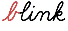 Het woord 'blink' in font Cursive LOE