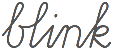 Het woord 'blink' in font Schoolschrift