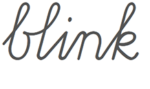 Het woord 'blink' in font Schoolschrift