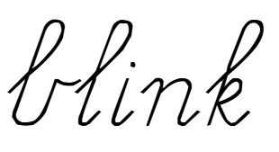 Het woord 'blink' in font Sylvia