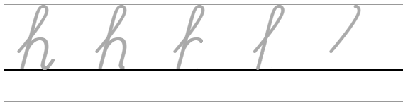 Letterstrip van de letter h