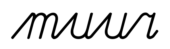 Het woord 'muur' met rechte lijndelen in de verbindingen
