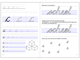 preview van 2 pagina's uit het werkboekje Letters en verbindingen 2: aanleren letter c en stand van de c