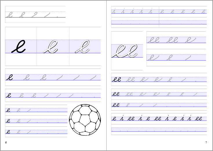 pagina 6 en 7 uit het werkboekje Letters en verbindingen deel 1: letter e en dubbele letter ee